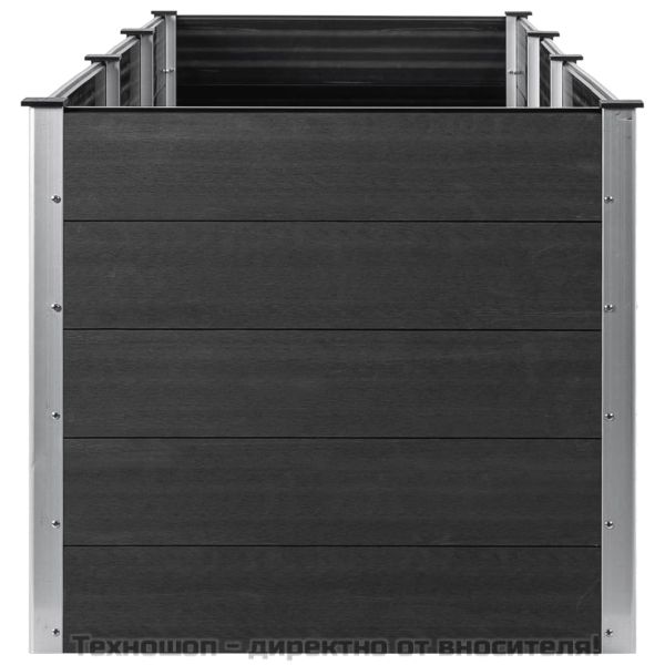 Градинска повдигната леха, сива, 300x50x91 см, WPC