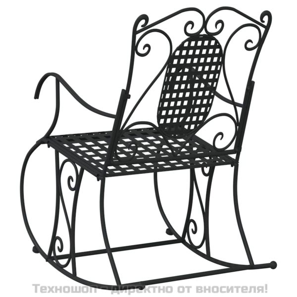 Люлееща се пейка, 84 см, черна, стомана