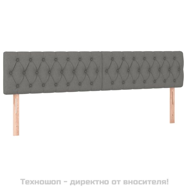 Боксспринг легло с матрак и LED, тъмносиво, 200x200 см, плат