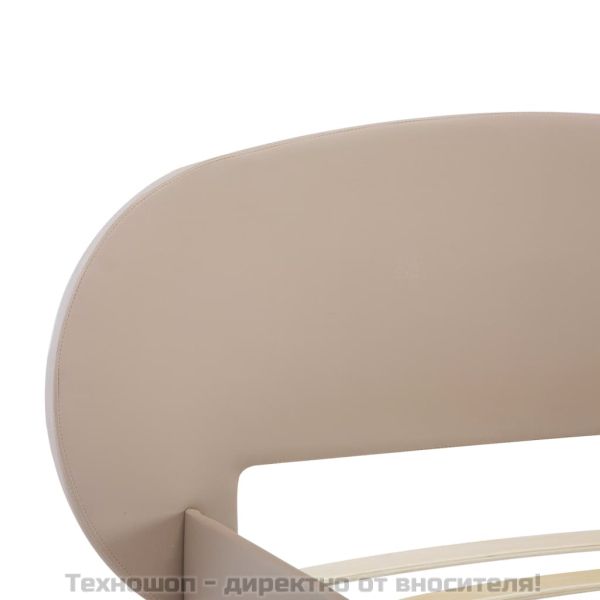 Рамка за легло, капучино, изкуствена кожа, 100x200 cм