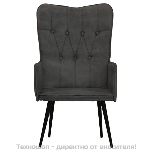 Wingback стол, черен, канава