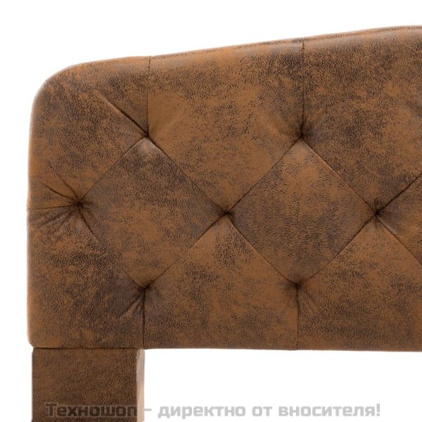 Рамка за легло, кафява, изкуствен велур, 120x200 см
