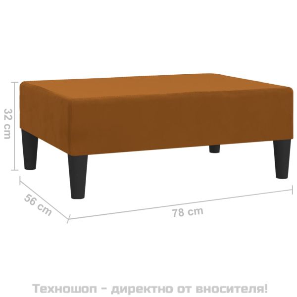Табуретка, кафява, 78x56x32 см, кадифе