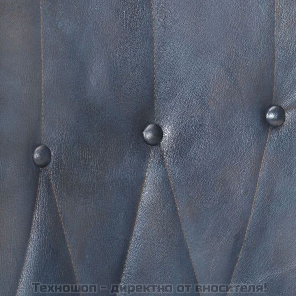 Wingback стол, сив, естествена кожа