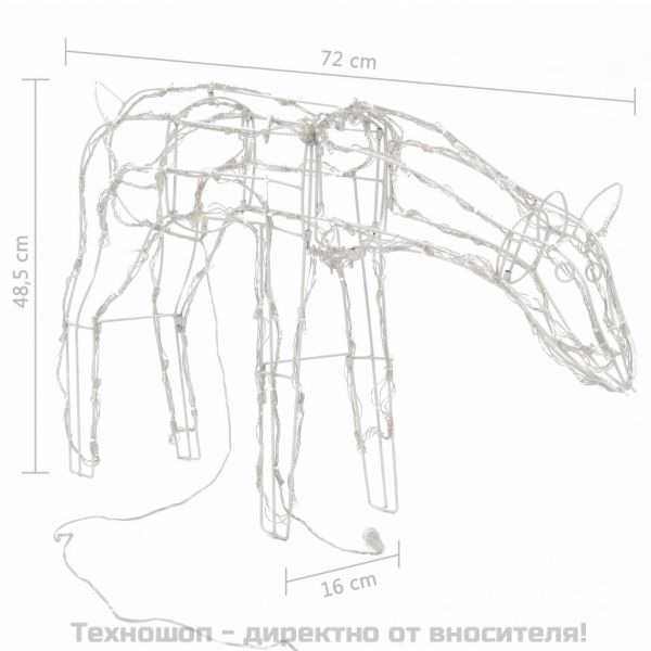 Коледна украса, 3 светещи елена, 229 LED лампички