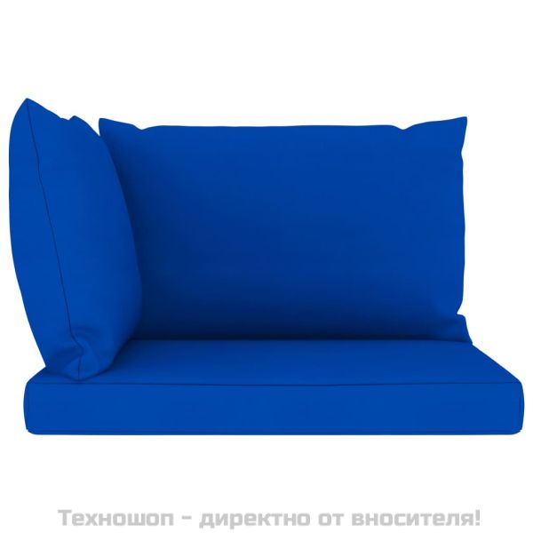 Палетни възглавници, 3 бр, сини, Оксфорд плат