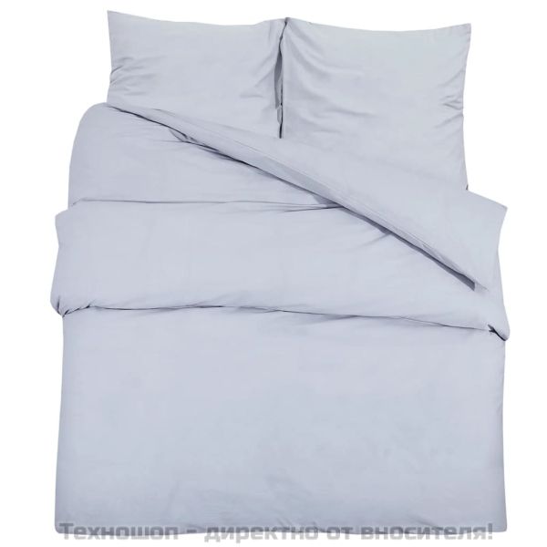 Комплект спално бельо сив 135x200 см олекотен микрофибър
