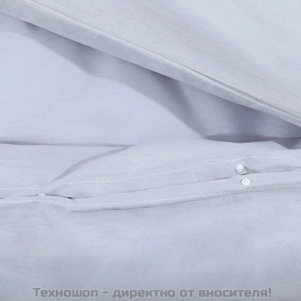Комплект спално бельо сив 135x200 см олекотен микрофибър