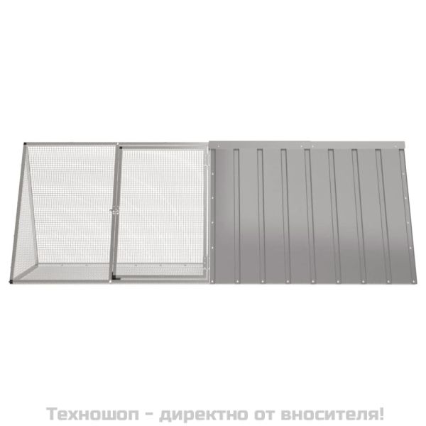 Клетка за зайци сива 201,5x80,5x71 см поцинкована стомана