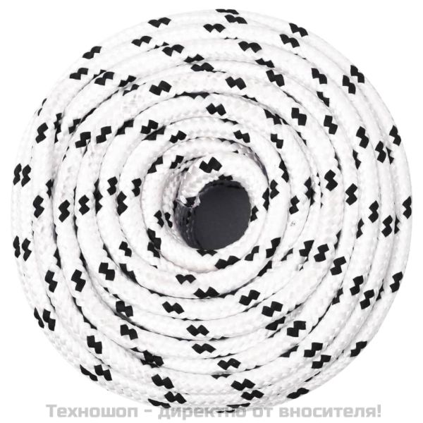 Плетено въже за лодка бяло 10 мм x 25 м полиестер