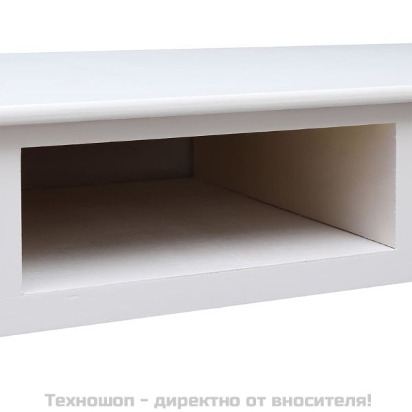 Бюро, бяло, 108x45x76 см, масивна дървесина пауловния
