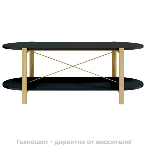 Кафе маса, черна, 110x48x40 см, инженерно дърво