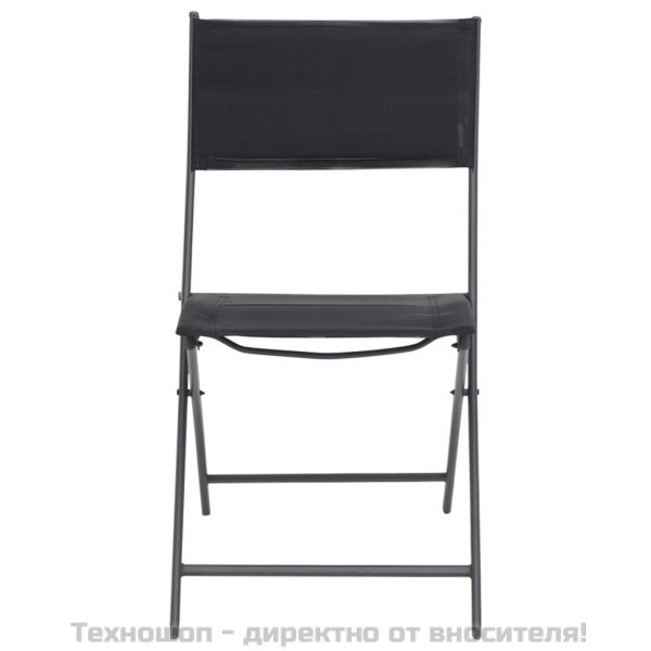 Сгъваеми градински столове, 2 бр, стомана и Textilene