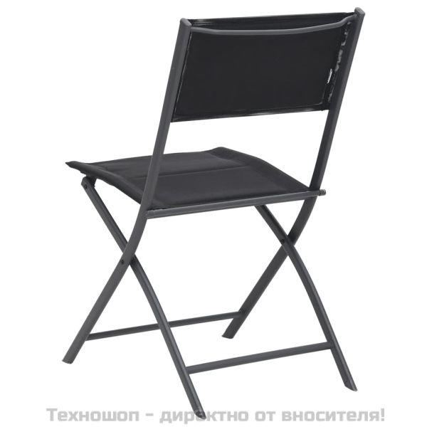 Сгъваеми градински столове, 2 бр, стомана и Textilene