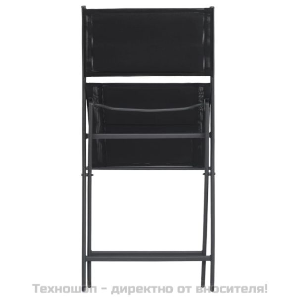 Сгъваеми градински столове, 2 бр, стомана и Textilene