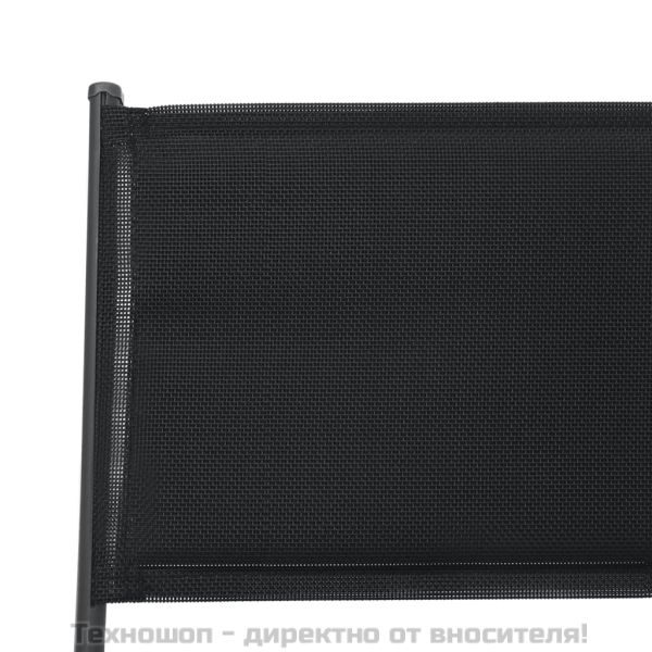 Сгъваеми градински столове, 2 бр, стомана и Textilene