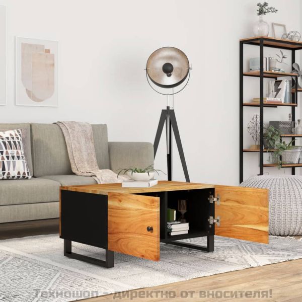 Маса за кафе, 80x50x40 см, акация масив и инженерно дърво