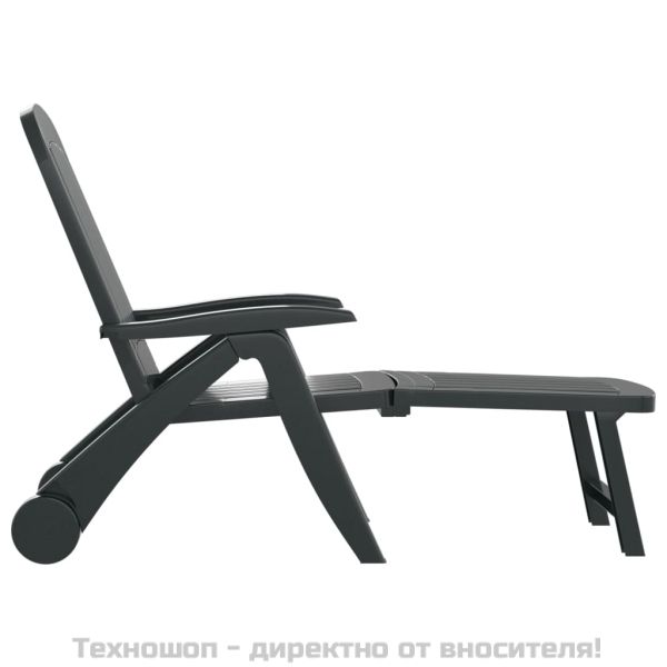 Сгъваем шезлонг, полипропилен, зелен