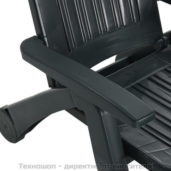 Сгъваем шезлонг, полипропилен, зелен