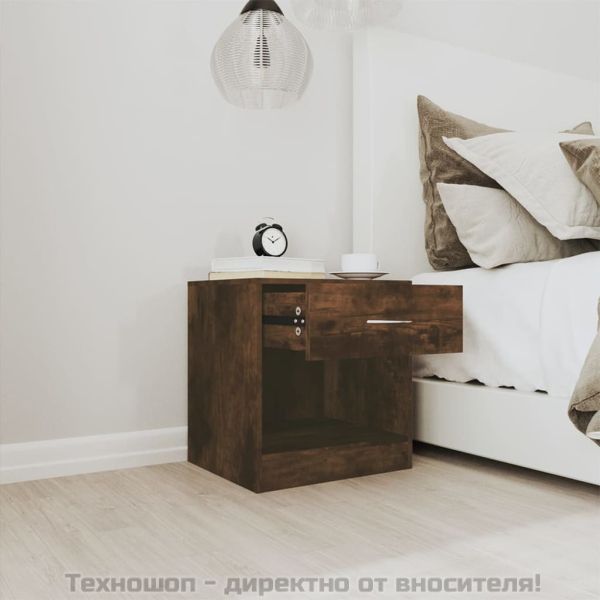 Нощни шкафчета, 2 бр, с чекмеджета, опушен дъб