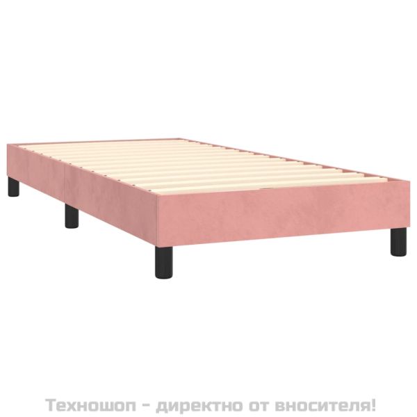 Рамка за легло с пружини, розова, 80x200 см, кадифе