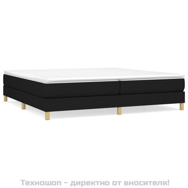 Боксспринг легло с матрак, черно, 200x200 см, плат