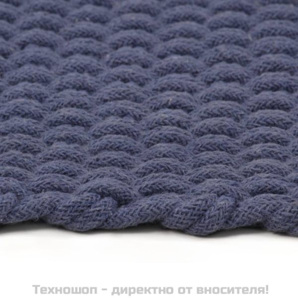 Килим правоъгълен нейви син 120x180 см памук