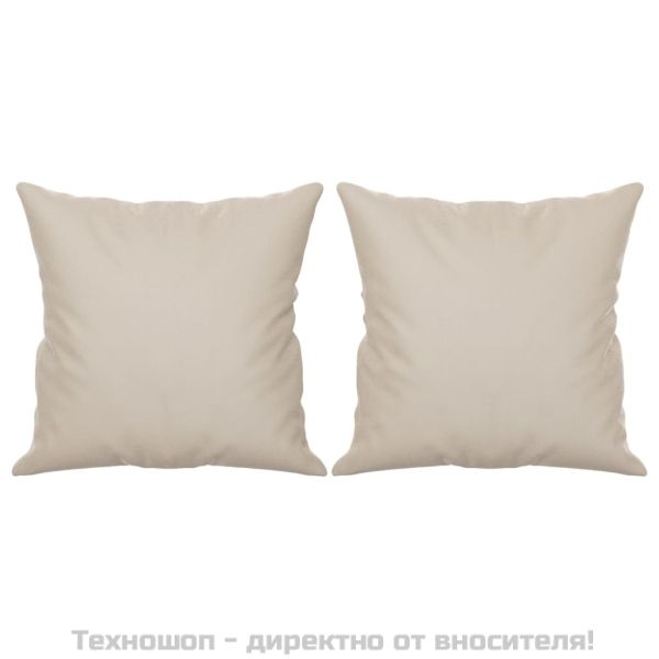 Декоративни възглавници 2 бр кремави 40x40см микрофибърна тъкан