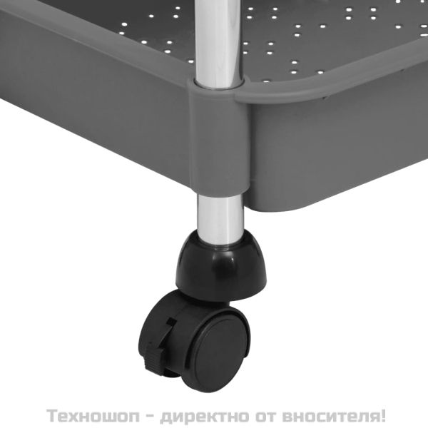 Кухненска количка на 5 нива, сива, 42x29x128 см, желязо и ABS