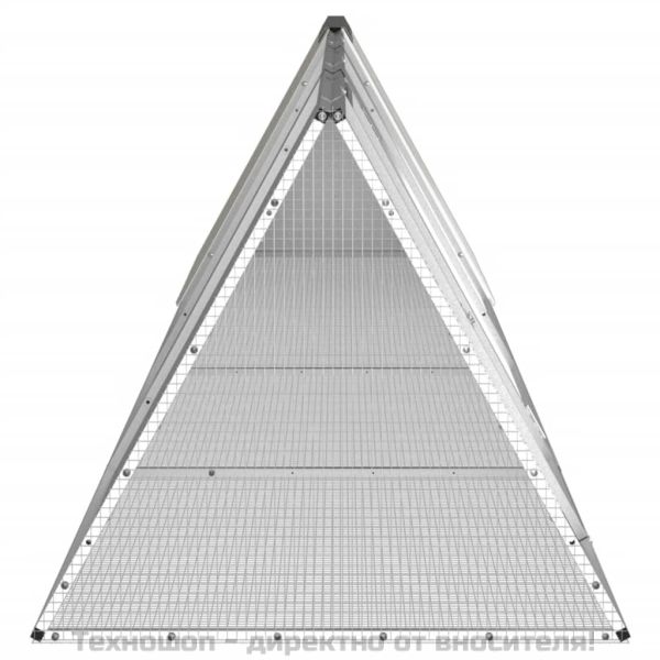 Клетка за зайци сива 403,5x80,5x71 см поцинкована стомана