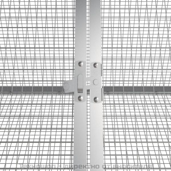 Клетка за зайци сива 403,5x80,5x71 см поцинкована стомана