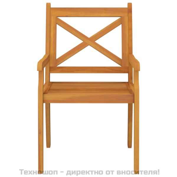 Градински трапезни столове, 6 бр, акация масив