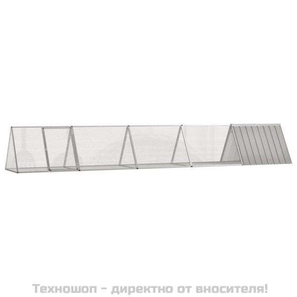 Клетка за зайци сива 504,5x80,5x71 см поцинкована стомана