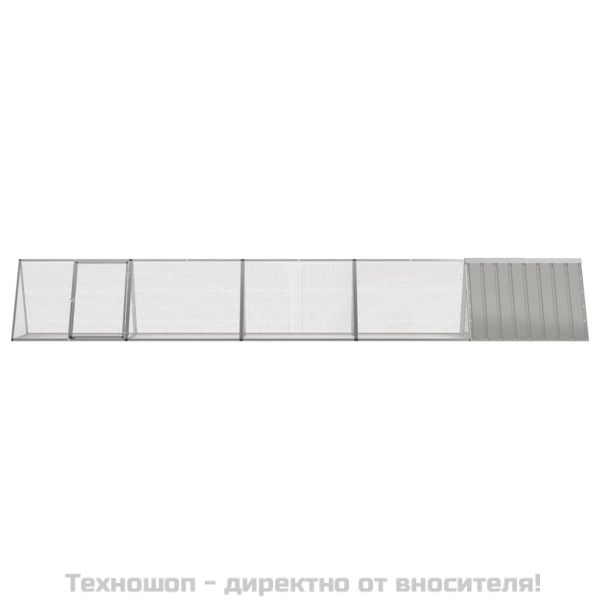 Клетка за зайци сива 504,5x80,5x71 см поцинкована стомана