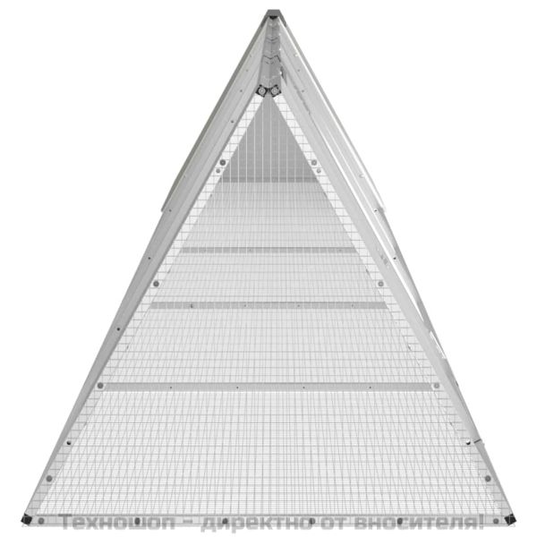 Клетка за зайци сива 504,5x80,5x71 см поцинкована стомана