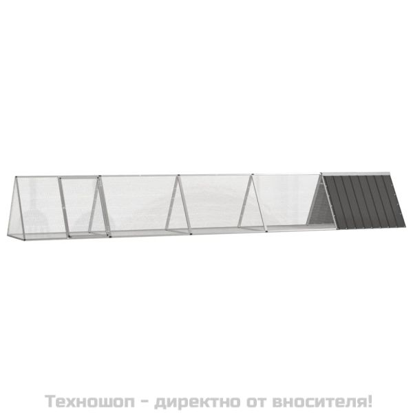 Клетка за зайци антрацит 504,5x80,5x71 см поцинкована стомана