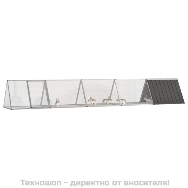 Клетка за зайци антрацит 504,5x80,5x71 см поцинкована стомана