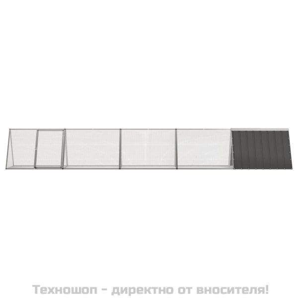 Клетка за зайци антрацит 504,5x80,5x71 см поцинкована стомана