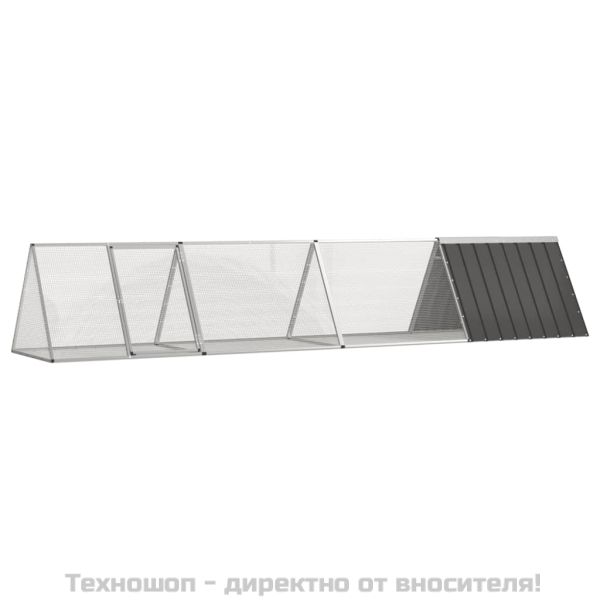 Клетка за зайци антрацит 403,5x80,5x71 см поцинкована стомана