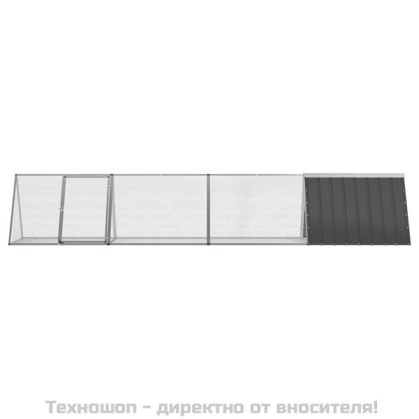 Клетка за зайци антрацит 403,5x80,5x71 см поцинкована стомана