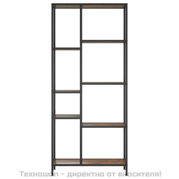 Етажерка за книги 80x30x180 см стомана и инженерно дърво
