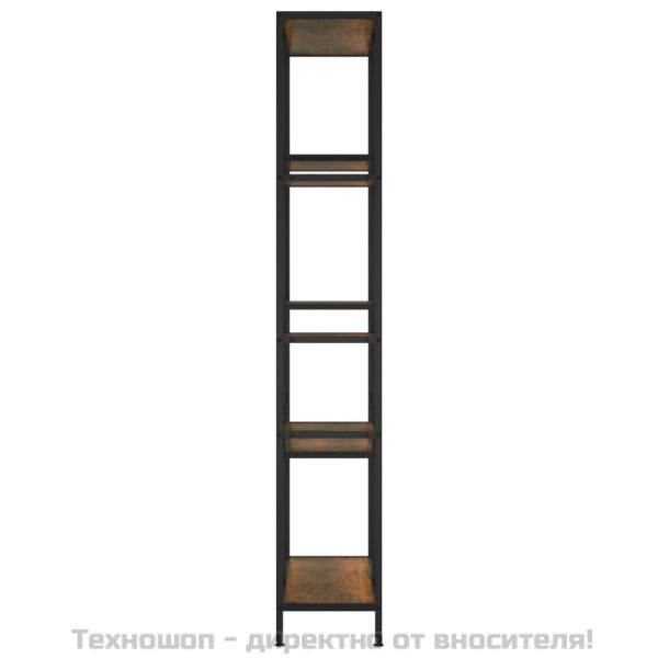 Етажерка за книги 80x30x180 см стомана и инженерно дърво