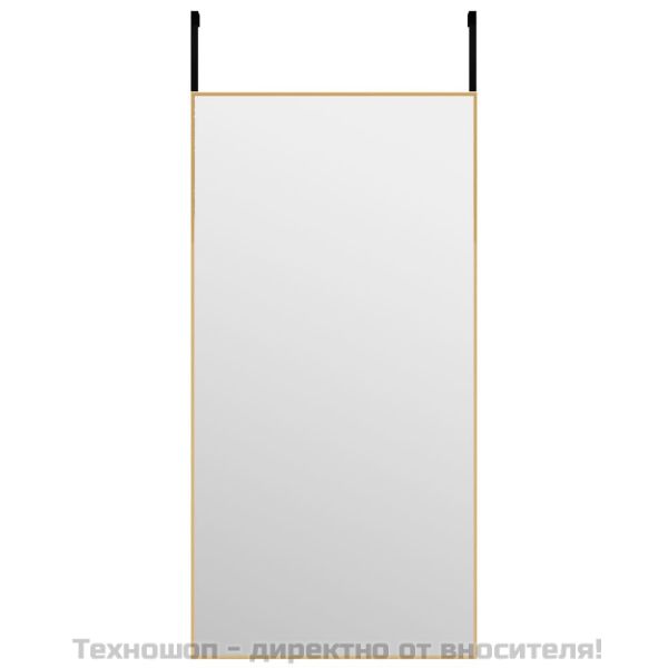 Огледало за врата, златисто, 40x80 см, стъкло и алуминий