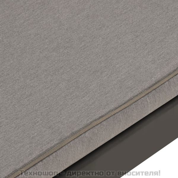 Градински лаундж комплект с възглавници 2 части пластмаса сив