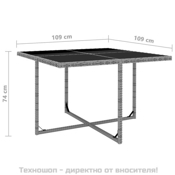 Градински комплект с възглавници, 9 части, полиратан, антрацит