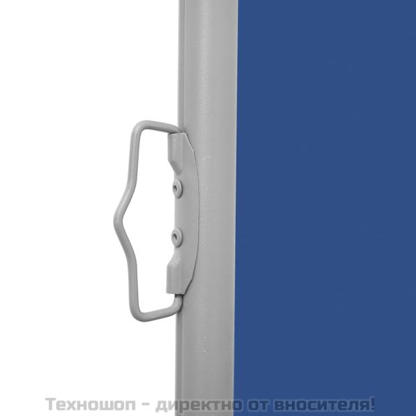 Прибираща се странична тента, синя, 140x600 см