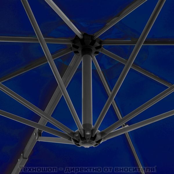 Конзолен градински чадър с алуминиев прът, лазурносиньо, 300 см