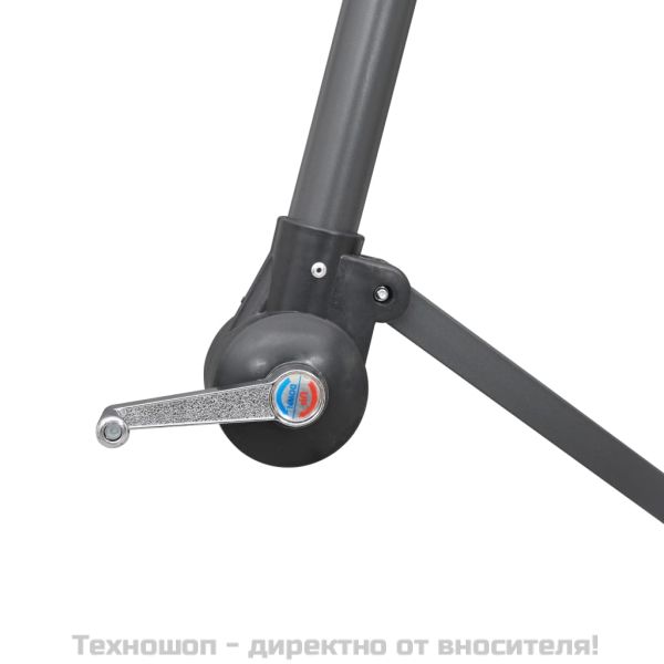 Окачен чадър, черен, 3 м, алуминиев прът