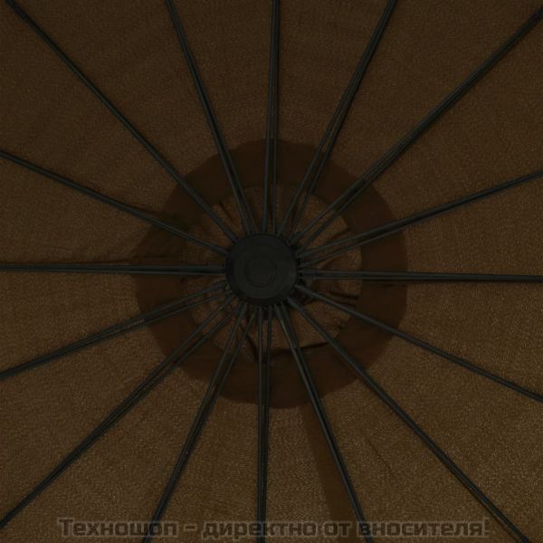 Окачен чадър, таупе, 3 м, алуминиев прът