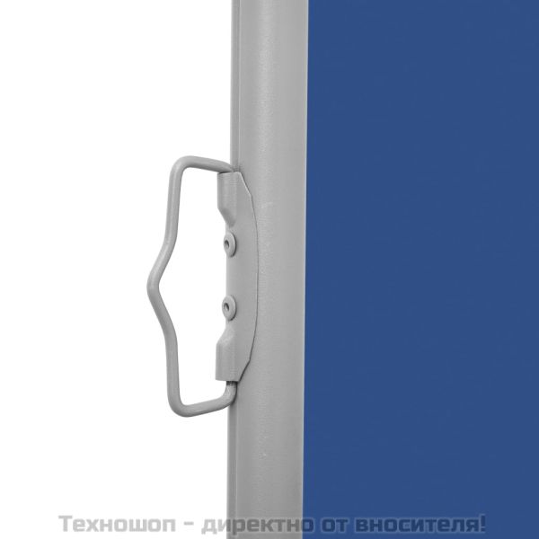 Прибираща се странична тента, синя, 100x600 см